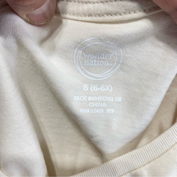 Wonder nation Girls Graphic Cropped T-Shirts - Pink and Cream size S 6-6X - Picture 9 of 11